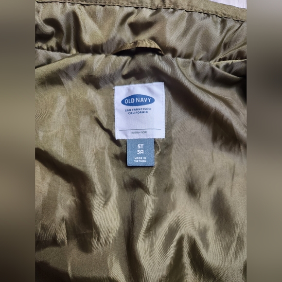 Old Navy Girls Vest Size 5T Olive Green Zip - Picture 6 of 7